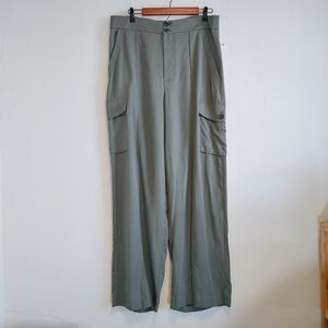 Banana Republic Women's Olive Green Wide Leg Tencel Cargo Pants Sz 14